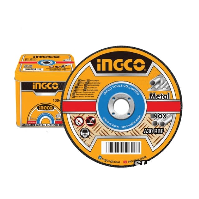 Ingco 100-Pieces Abrasive INOX - Metal Cutting Disc 115 x 1.2mm Set