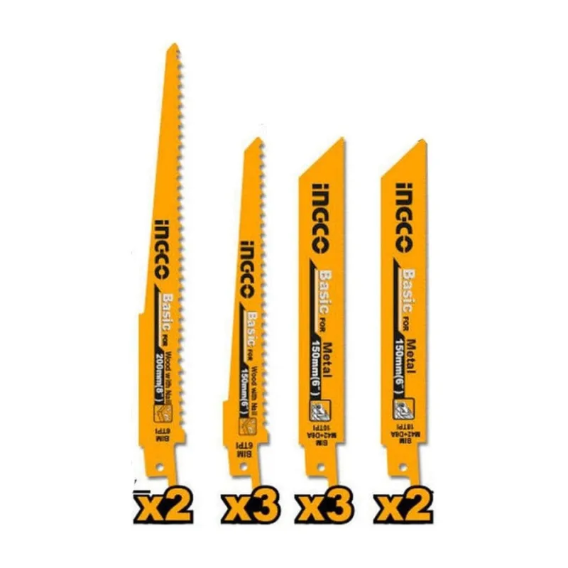 Ingco 10-Piece Reciprocating Saw Blade Set