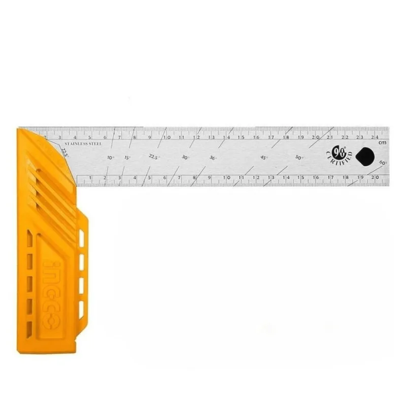 Ingco 300mm (12") Stainless Steel Angle Square with Marking Point
