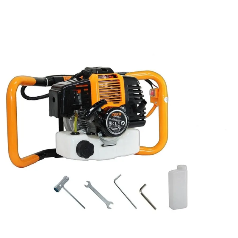 Ingco 52cc Gasoline Earth Auger with 2-Stroke Engine & 1200ml Fuel Tank