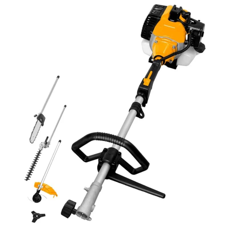 Ingco 52cc 4-In-1 Gasoline Multi-Tool Kit with Grass Cutter, Chain-saw, Trimmer & Bush Cutter